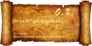 Országh Katalin névjegykártya